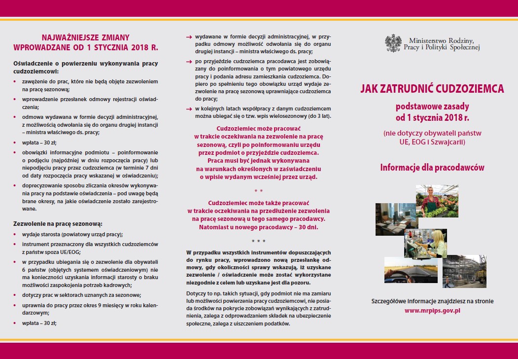 Jak zatrudnić cudzoziemca - ulotka dla pracodawcy - str 1