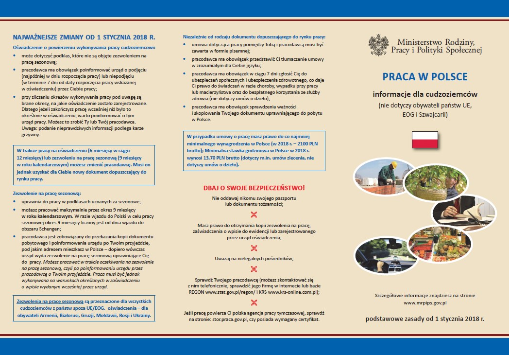 Praca w Polsce - informacja dla cudzoziemca - str 1