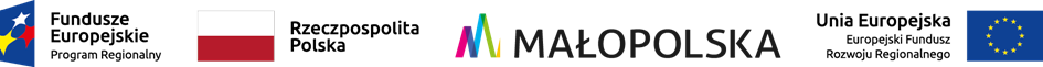 od lewej: logo funduszy europejskich, logo Rzeczypospolitej Polski, logo małopolski, logo Uni Europejskiej