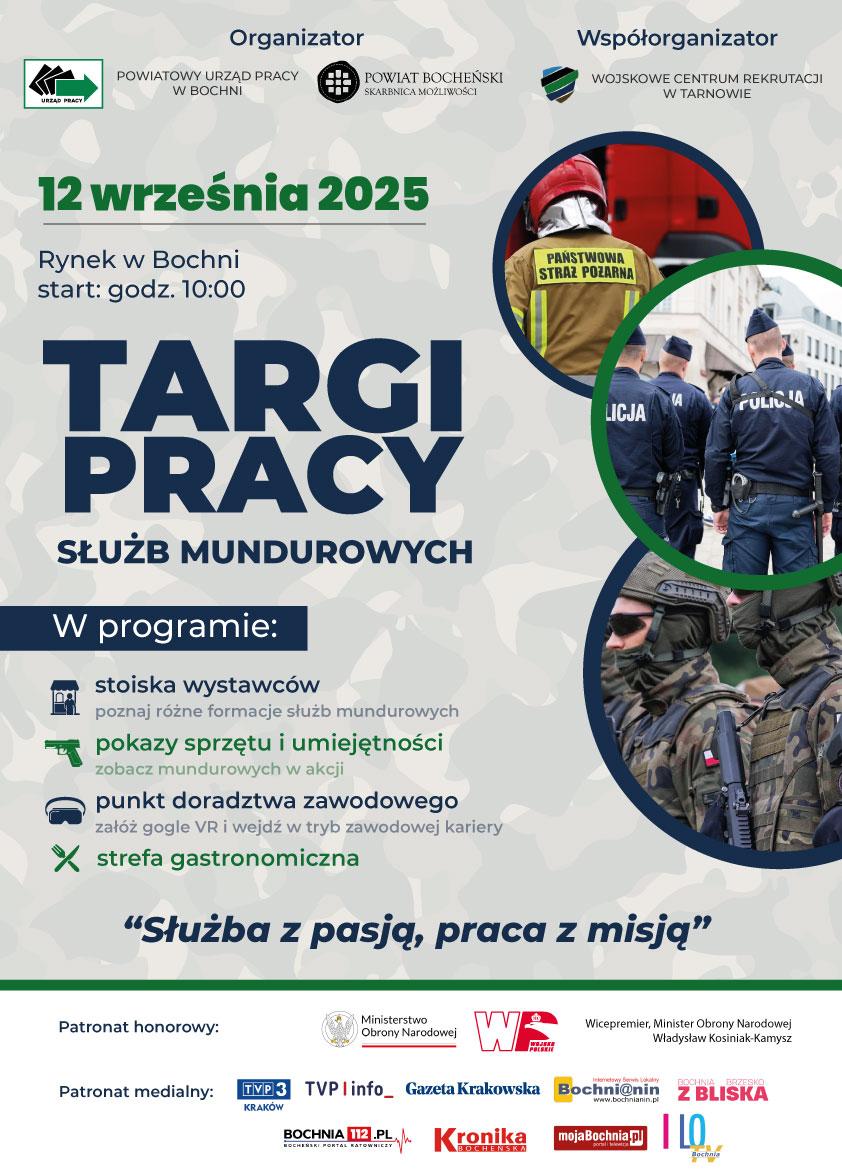 plakat targów pracy służb mundurowych